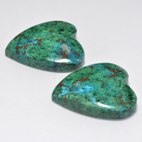 Achetez naturel 21.18ct Multicolore Chrysocolle gems, Forme de coeur, En provenance Australie chez GemSelect. En stock, livraison internationale!