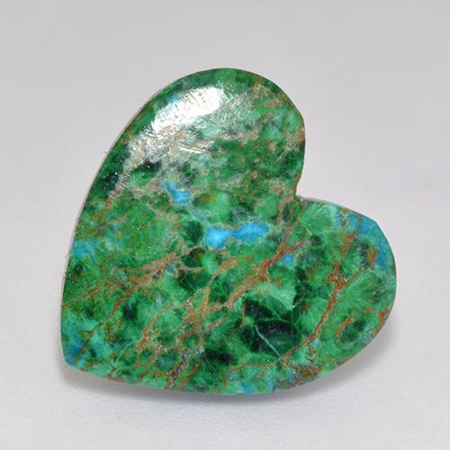 Chrysocolle multicolore naturelle forme de coeur, 8,01 ct, opaque