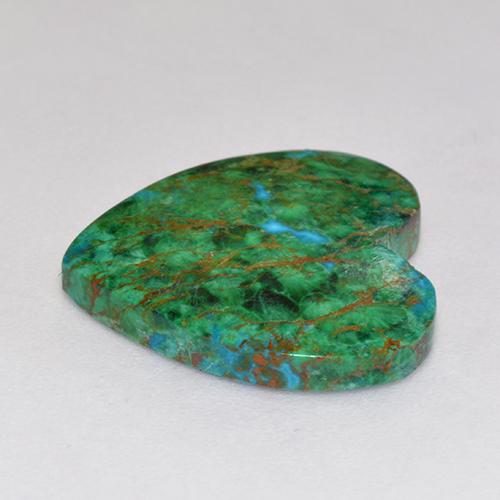 Chrysocolle multicolore naturelle forme de coeur, 8,01 ct, opaque