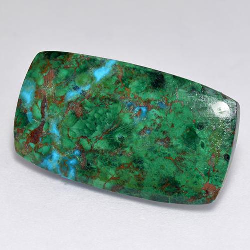 Chrysocolle Multicolore naturelle Coupe coussin, 11.63 ct, Opaque
