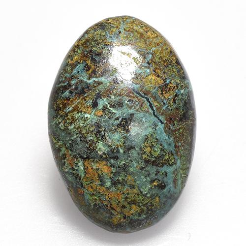 Chrysocolle multicolore naturelle coupe ovale, 14,96 ct, opaque