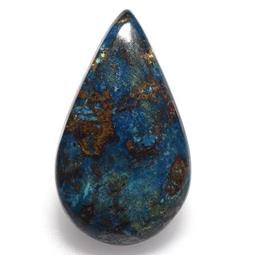 Chrysocolle multicolore naturelle en forme de poire, 16,67 ct, opaque