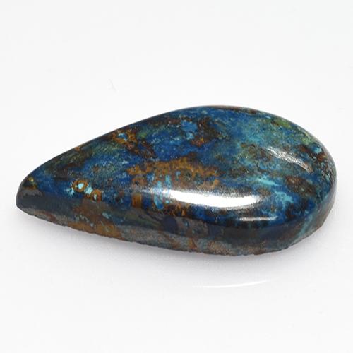 Chrysocolle multicolore naturelle en forme de poire, 16,67 ct, opaque