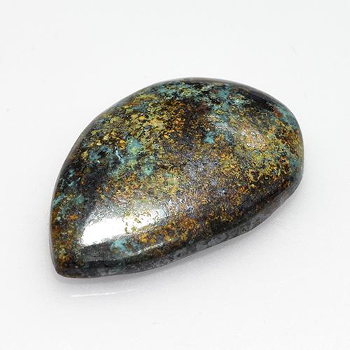 Chrysocolle Multicolore naturelle En forme de poire, 15.48 ct, Opaque