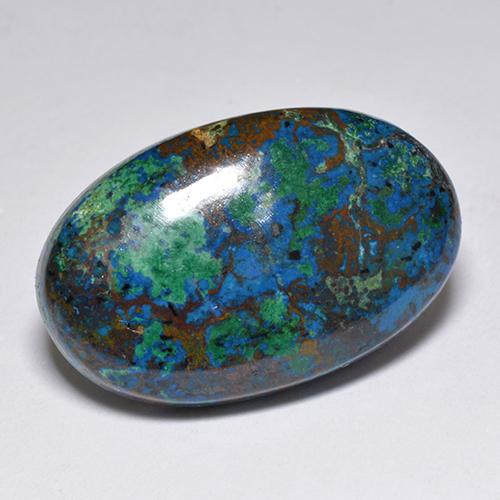Chrysocolle Multicolore naturelle Coupe ovale, 19.68 ct, Opaque