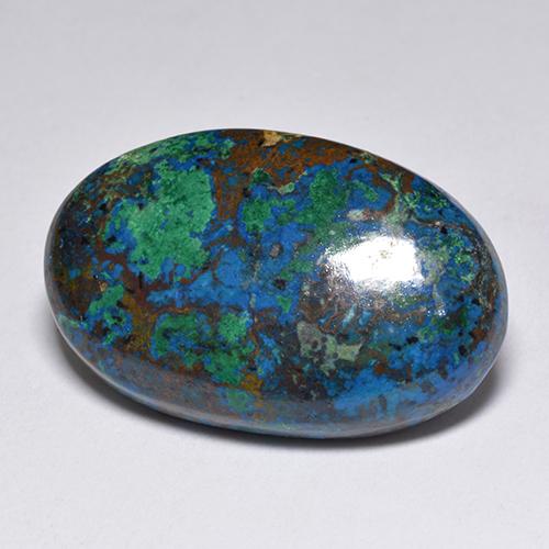Chrysocolle Multicolore naturelle Coupe ovale, 19.68 ct, Opaque