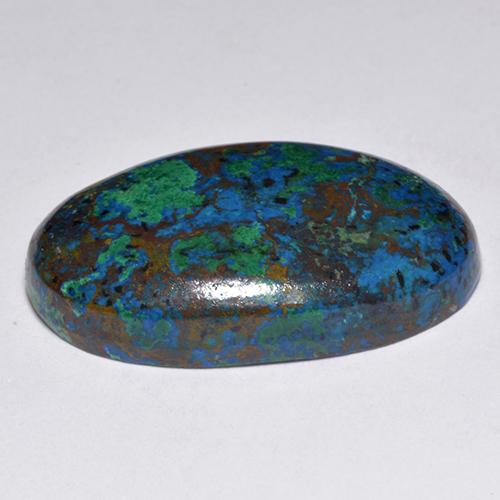 Chrysocolle Multicolore naturelle Coupe ovale, 19.68 ct, Opaque