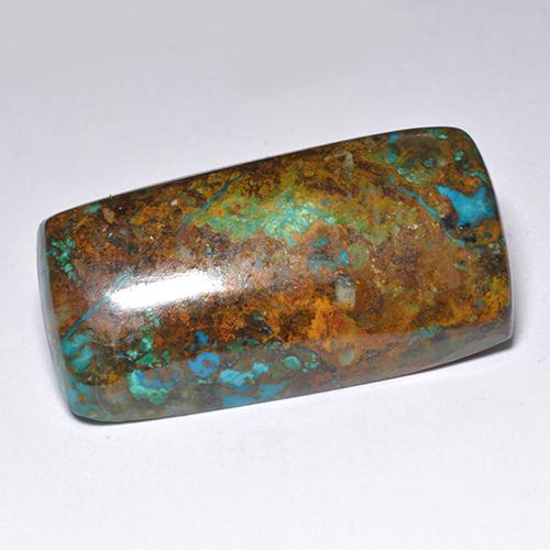 Chrysocolle Multicolore naturelle Coupe coussin, 33.17 ct, Opaque