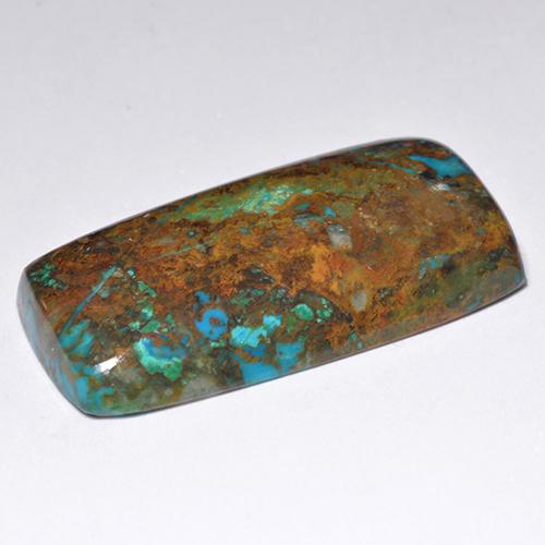 Chrysocolle Multicolore naturelle Coupe coussin, 33.17 ct, Opaque
