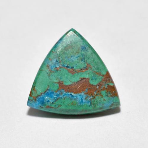 Chrysocolle multicolore naturelle trillion, 2,07 ct, opaque