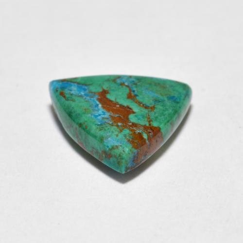 Chrysocolle multicolore naturelle trillion, 2,07 ct, opaque