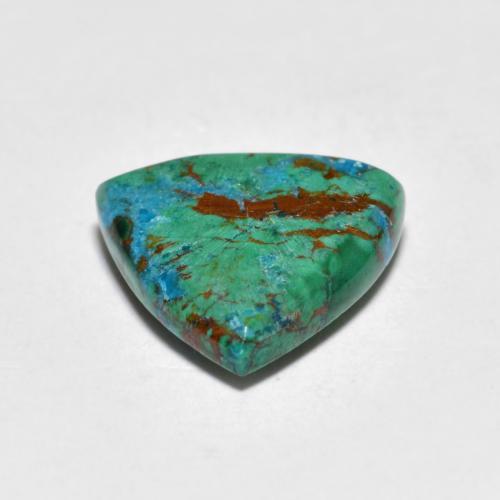 Chrysocolle multicolore naturelle trillion, 2,64 ct, opaque