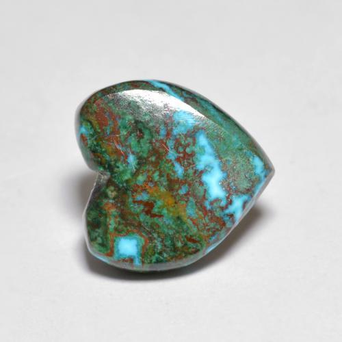 Chrysocolle multicolore naturelle forme de coeur, 2,62 ct, opaque