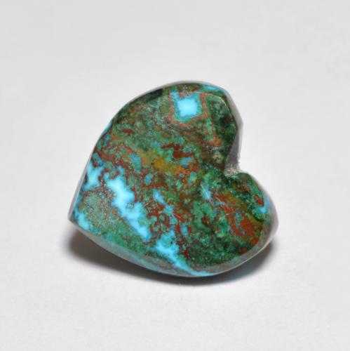 Chrysocolle multicolore naturelle forme de coeur, 2,62 ct, opaque