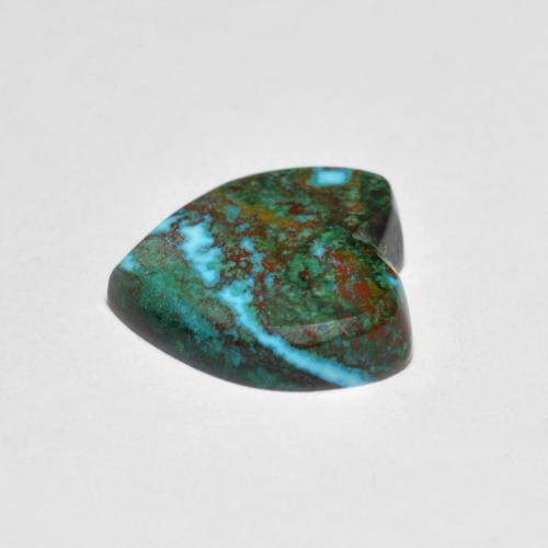 Chrysocolle multicolore naturelle forme de coeur, 2,62 ct, opaque