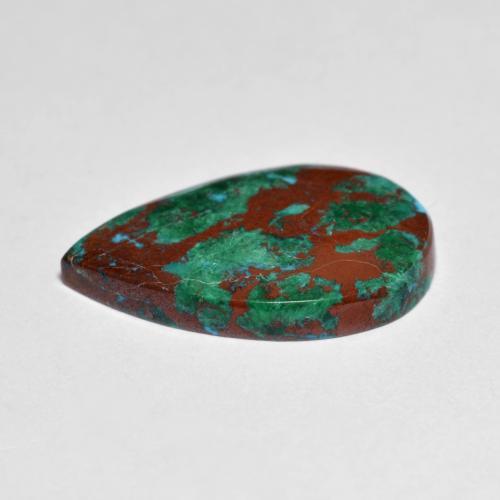 Chrysocolle multicolore naturelle en forme de poire, 5,19 ct, opaque