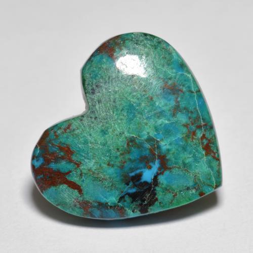 Chrysocolle Multicolore naturelle Forme de coeur, 8.56 ct, Opaque