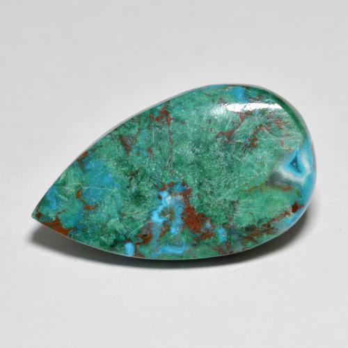 Chrysocolle Multicolore naturelle En forme de poire, 7.49 ct, Opaque