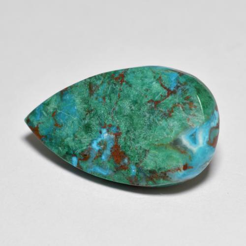 Chrysocolle Multicolore naturelle En forme de poire, 7.49 ct, Opaque