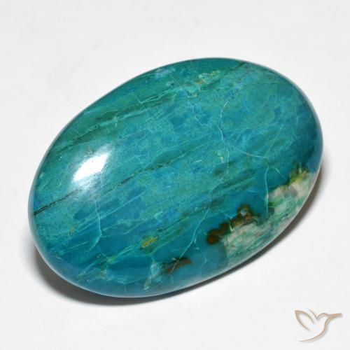Chrysocolle Bleu vert moyen naturelle ovale, 36.15 ct, Opaque