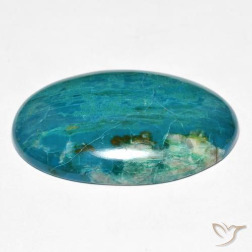 Chrysocolle Bleu vert moyen naturelle ovale, 36.15 ct, Opaque