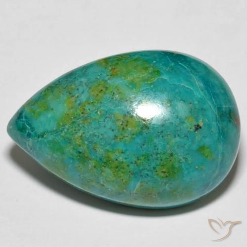 36.19ct Naturel Multicolore Chrysocolle, En forme de poire, Opaque