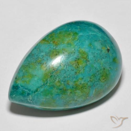 Chrysocolle Multicolore naturelle En forme de poire, 36.19 ct, Opaque