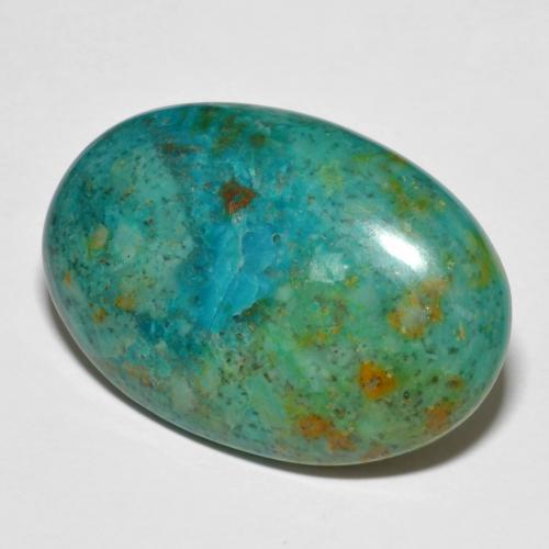 Chrysocolle multicolore naturelle coupe ovale, 16,82 ct, opaque