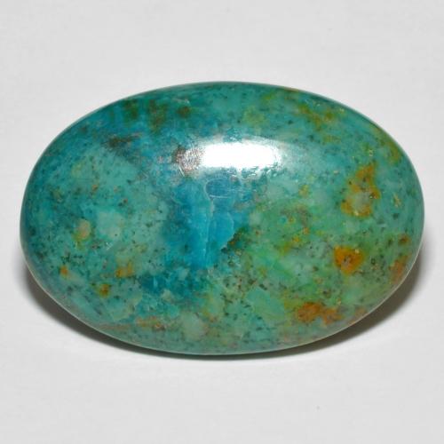Chrysocolle multicolore naturelle coupe ovale, 16,82 ct, opaque