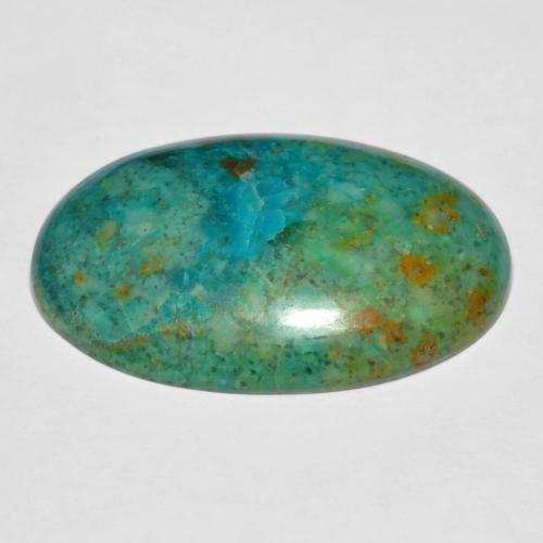Chrysocolle multicolore naturelle coupe ovale, 16,82 ct, opaque