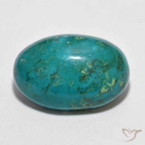 11.70ct Naturel Vert bleu Chrysocolle, ovale, Opaque