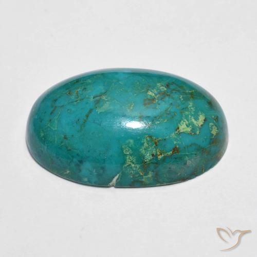 Chrysocolle Vert bleu naturelle ovale, 11.70 ct, Opaque