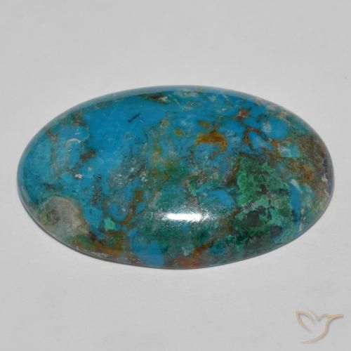 Chrysocolle Multicolore naturelle ovale, 45.27 ct, Opaque
