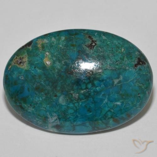 Chrysocolle multicolore naturelle coupe ovale, 29,35 ct, opaque