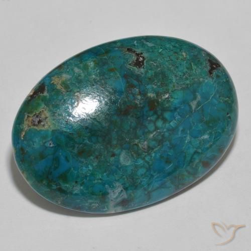 Chrysocolle multicolore naturelle coupe ovale, 29,35 ct, opaque