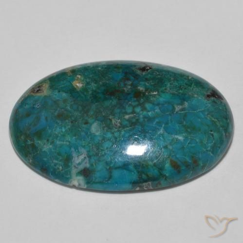 Chrysocolle multicolore naturelle coupe ovale, 29,35 ct, opaque