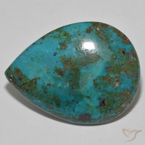 51.51ct Naturel Multicolore Chrysocolle, En forme de poire, Opaque