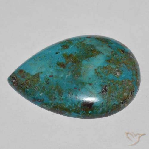 Chrysocolle Multicolore naturelle En forme de poire, 51.51 ct, Opaque