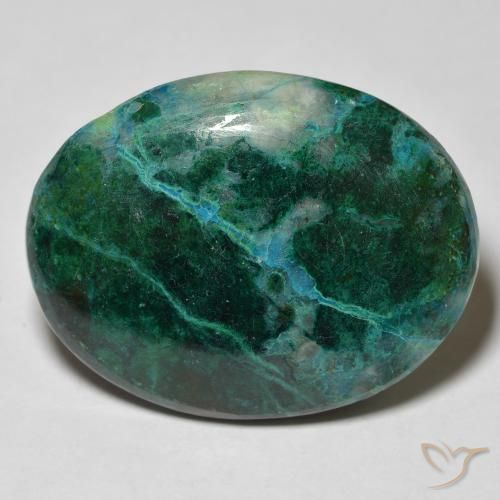 Chrysocolle Multicolore naturelle Coupe ovale, 21.93 ct, Opaque