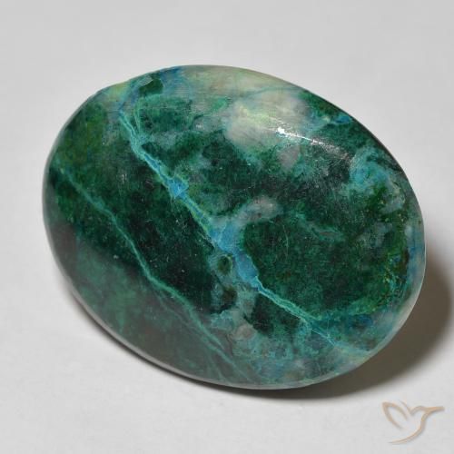 Chrysocolle Multicolore naturelle Coupe ovale, 21.93 ct, Opaque