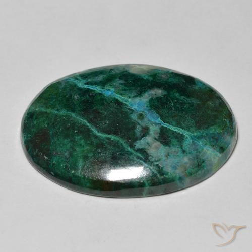 Chrysocolle Multicolore naturelle Coupe ovale, 21.93 ct, Opaque