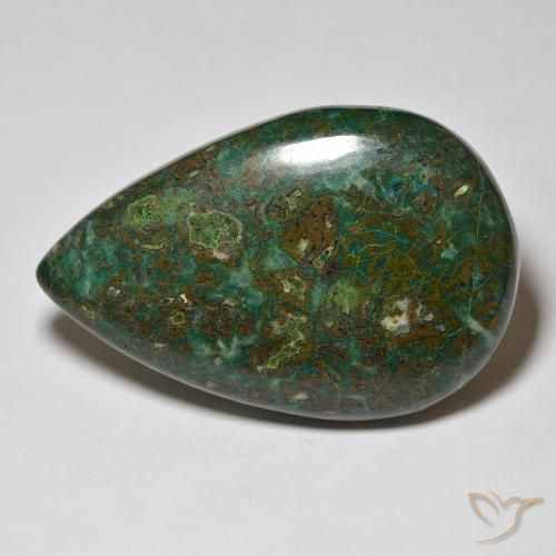 38.38ct Naturel Multicolore Chrysocolle, En forme de poire, Opaque