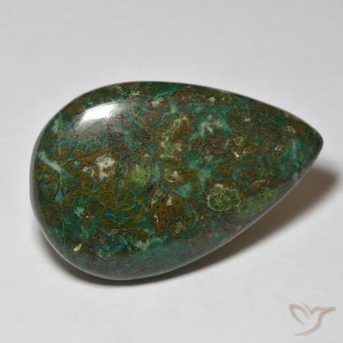 Chrysocolle Multicolore naturelle En forme de poire, 38.38 ct, Opaque