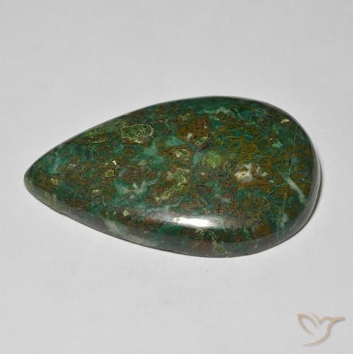 Chrysocolle Multicolore naturelle En forme de poire, 38.38 ct, Opaque