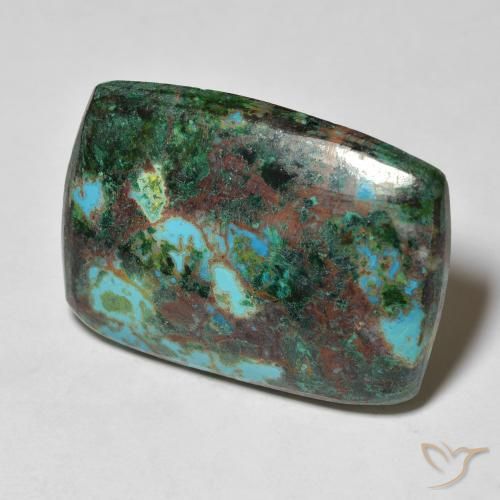 Chrysocolle Multicolore naturelle Coussin, 28.15 ct, Opaque