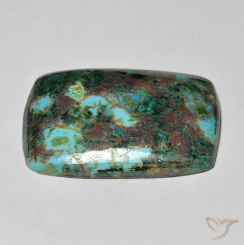 Chrysocolle Multicolore naturelle Coussin, 28.15 ct, Opaque