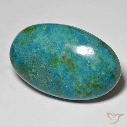 Chrysocolle multicolore naturelle coupe ovale, 37,55 ct, opaque