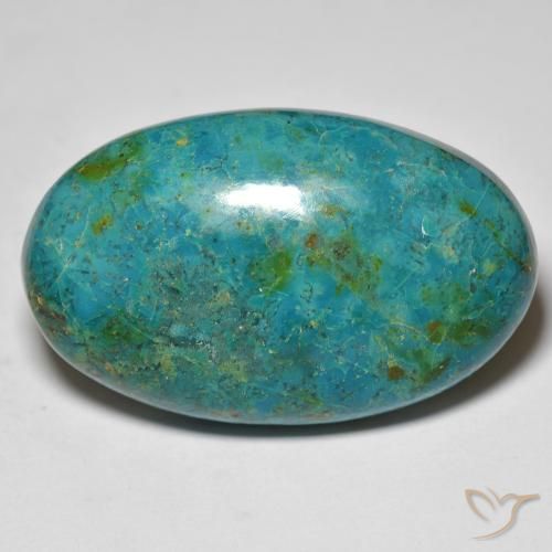 Chrysocolle multicolore naturelle coupe ovale, 37,55 ct, opaque