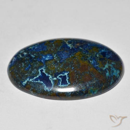 Chrysocolle Multicolore naturelle Coupe ovale, 27.23 ct, Opaque