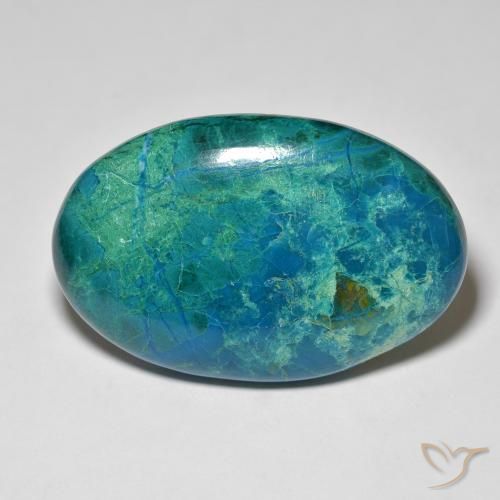 Chrysocolle Multicolore naturelle ovale, 50.62 ct, Opaque